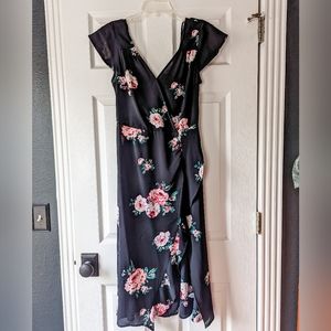 XHILARATION Floral Faux Wrap Dress